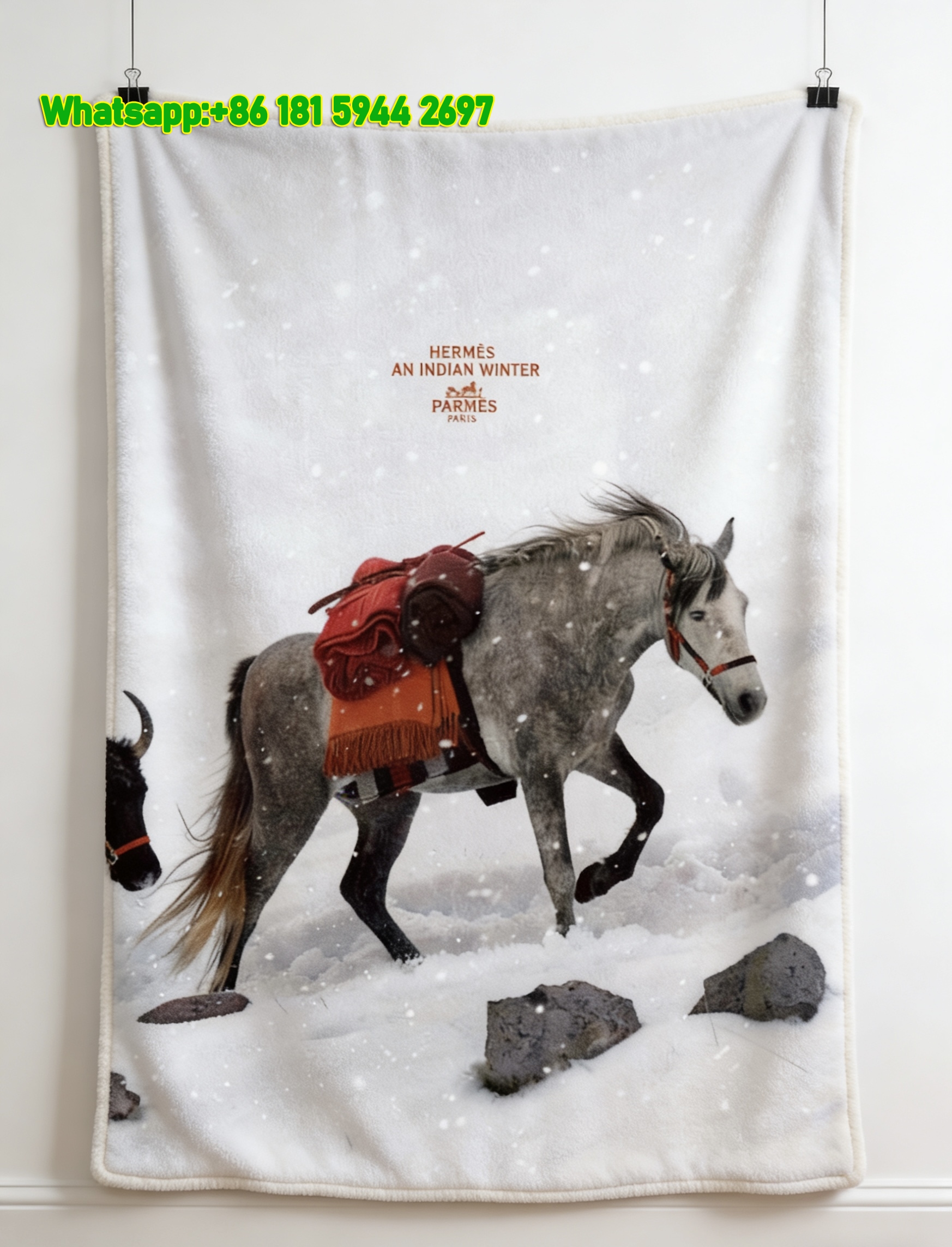 Hermès Style Luxury Flannel Throw Blanket IMG_5176